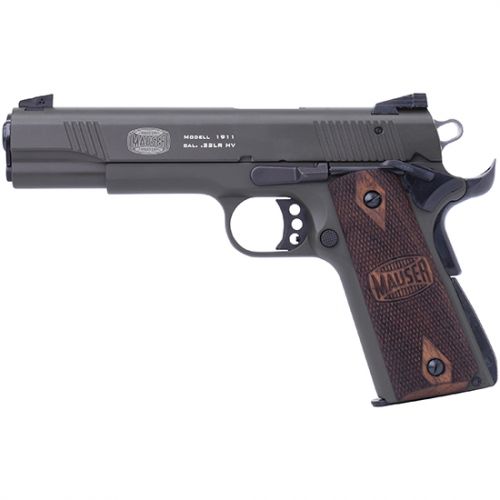 Blue Line Global Mauser 1911 Walnut Mauser Logo Grips .22 LR Olive Drab Green Pistol
