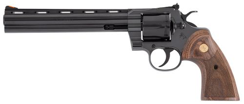 Colt Python 8 Inch Barrel Walnut Target Grips .357 Mag .38 Special Polished Blued Revolver